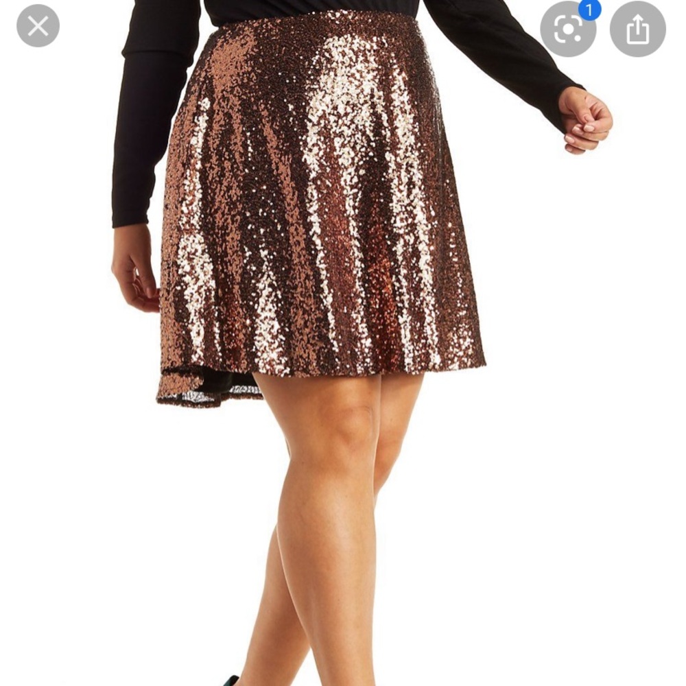 Charlotte Russe brown sequin skirt. 3x
